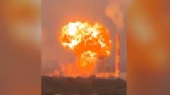 Watch: Explosion rocks Russian oil facility​​