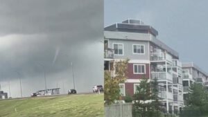 Funnel cloud spotted, lightning strikes condo building as storms moved over Edmonton​Karen Bartko​