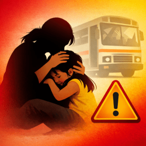 මහනුවර ස්විස් හෝටලය අසලදී බස් රථයකින් බැසීමට ගිය අවරුදු 4 ක මවක් සහ දියණියක් වැටේ